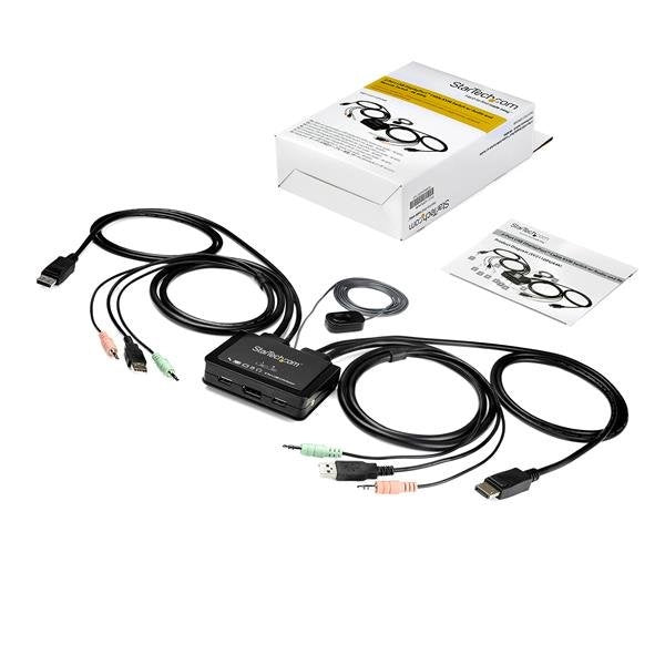 StarTech.com Switch KVM SV211DPUA4K, 2 Puertos DisplayPort/USB