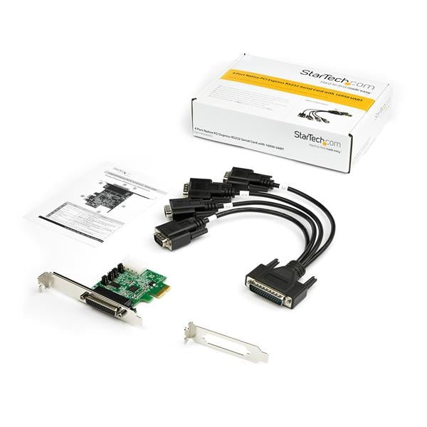 StarTech.com Tarjeta PCI Express Serial de 4 Puertos, RS-232