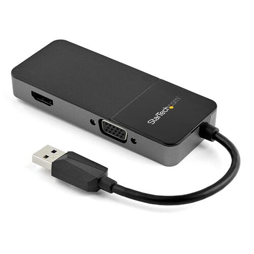 StarTech.com Adaptador USB A Macho - HDMI/VGA Hembra, Negro
