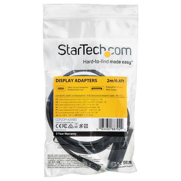 StarTech.com Cable USB-C Macho - DisplayPort Macho, 2 Metros
