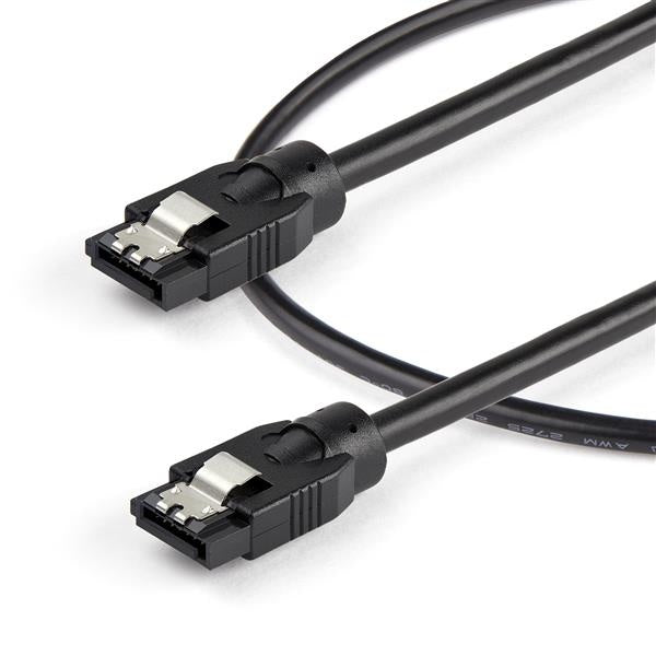 StarTech.com Cable Redondo SATA 7-pin Macho - SATA 7-pin Macho, 30cm, Negro