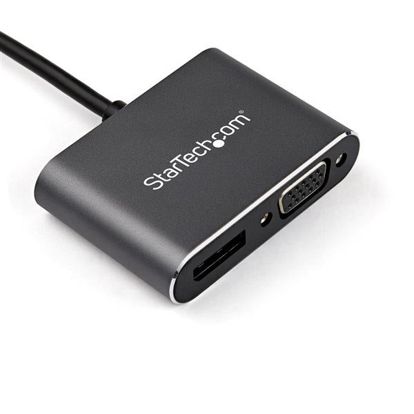 StarTech.com CDP2DPVGA Adaptador de Video Multipuertos USB-C - DisplayPort o VGA - 4K 60Hz - 2 en 1