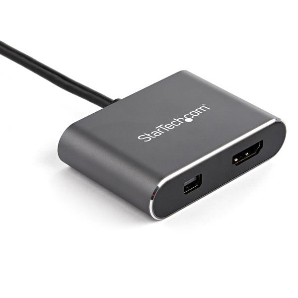 StarTech.com Adaptador USB C Macho - HDMI/Mini DisplayPort Hembra, Negro/Gris