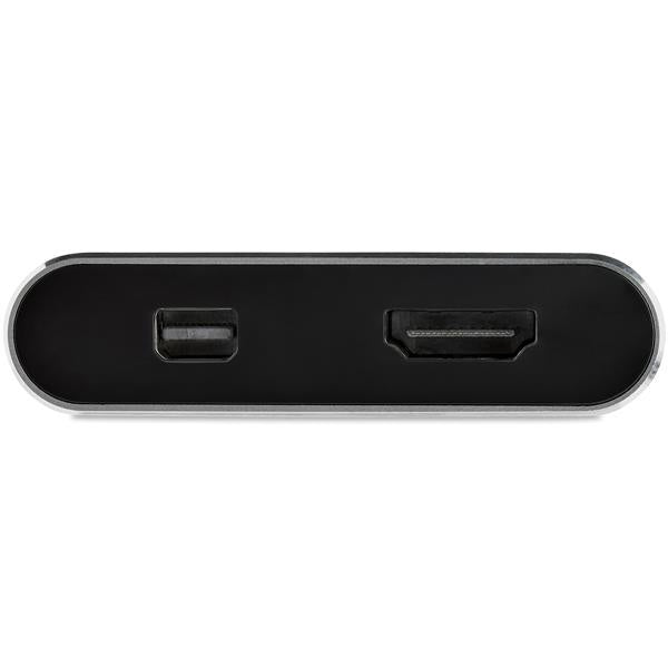 StarTech.com Adaptador USB C Macho - HDMI/Mini DisplayPort Hembra, Negro/Gris