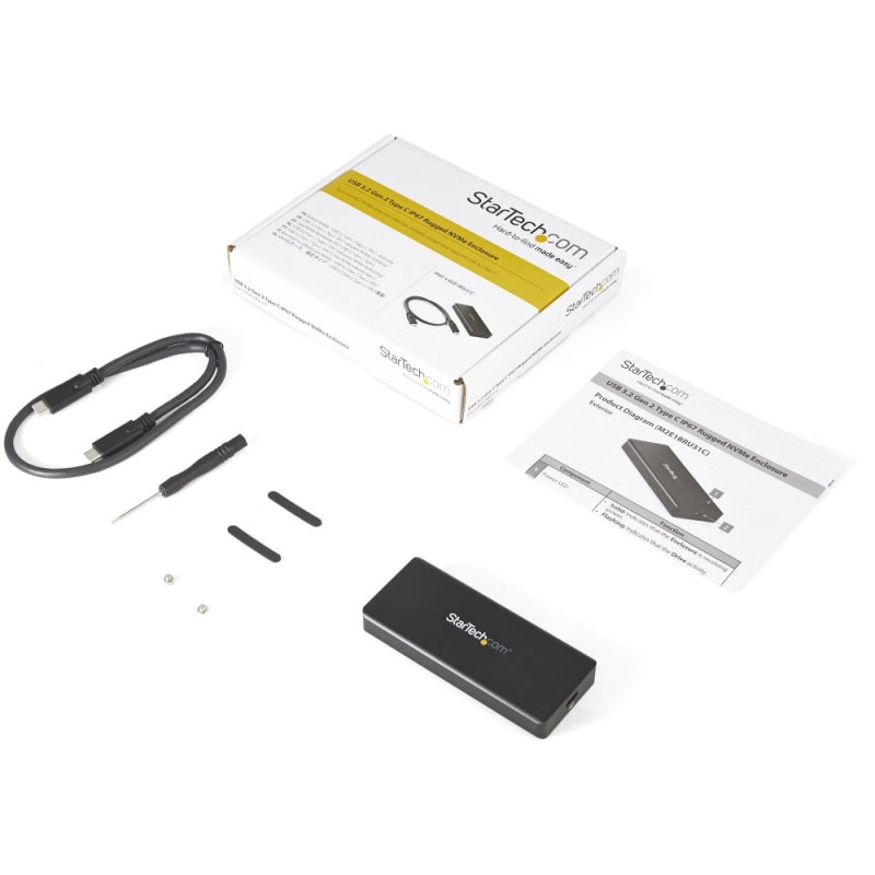 StarTech.com Gabinete de Disco Duro M2E1BRU31C M.2 NVMe, USB 3.2, Negro