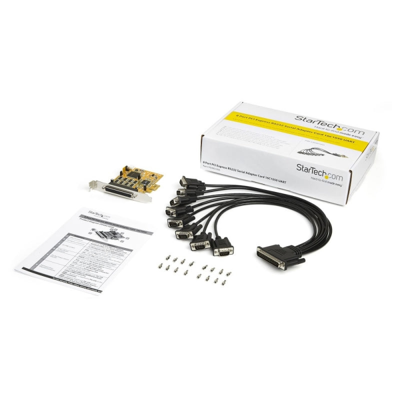StarTech.com Tarjeta PCI Express PEX8S1050, Alámbrico, 8x RS-232, 921.6Kbit/s