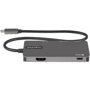 StarTech.com Hub USB-C Macho - 2x USB-A/1x HDMI/1x USB-C Hembra, 5 Gbit/s, Negro