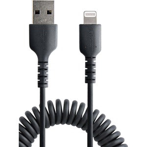 StarTech.com Cable Espiral Lightning Macho - USB A Macho, 1 Metro, Negro