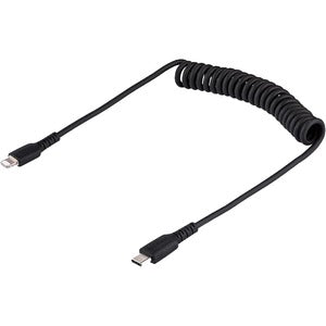 StarTech.com Cable Espiral Lightning Macho - USB-C Macho, 1 Metro, Negro
