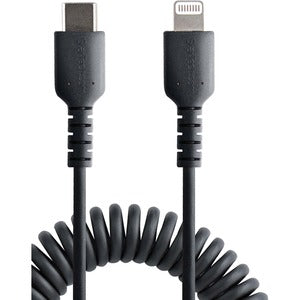 StarTech.com Cable Espiral Lightning Macho - USB-C Macho, 1 Metro, Negro
