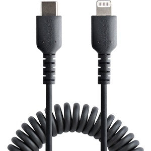 StarTech.com Cable Espiral Lightning Macho - USB-C Macho, 50cm, Negro