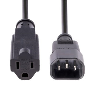 StarTech.com Cable de Poder C14 Macho - NEMA 5-15R Hembra, 1 Metro, Negro