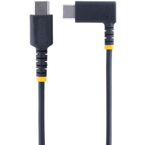 StarTech.com Cable 30cm USB C Acodado en Ángulo Recto - PD 60W - 3A - Cable USB-C de Carga Rápida -