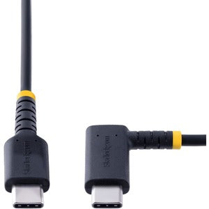 StarTech.com Cable 30cm USB C Acodado en Ángulo Recto - PD 60W - 3A - Cable USB-C de Carga Rápida -