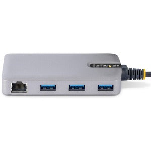 StarTech.com Hub USB 3.0 - 3x USB 3.0, x1 RJ-45, 5000 Mbit/s, Gris