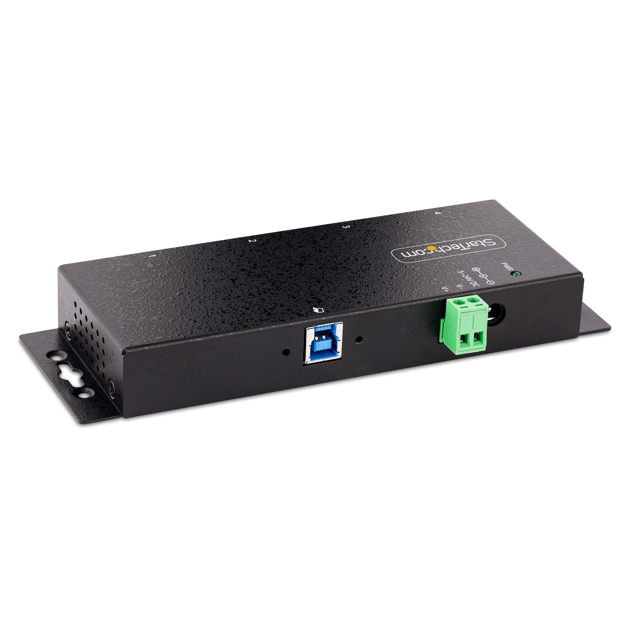 StarTech.com Hub Industrial, 5000 Mbit/s, USB 3.0 de 4 Puertos, Negro