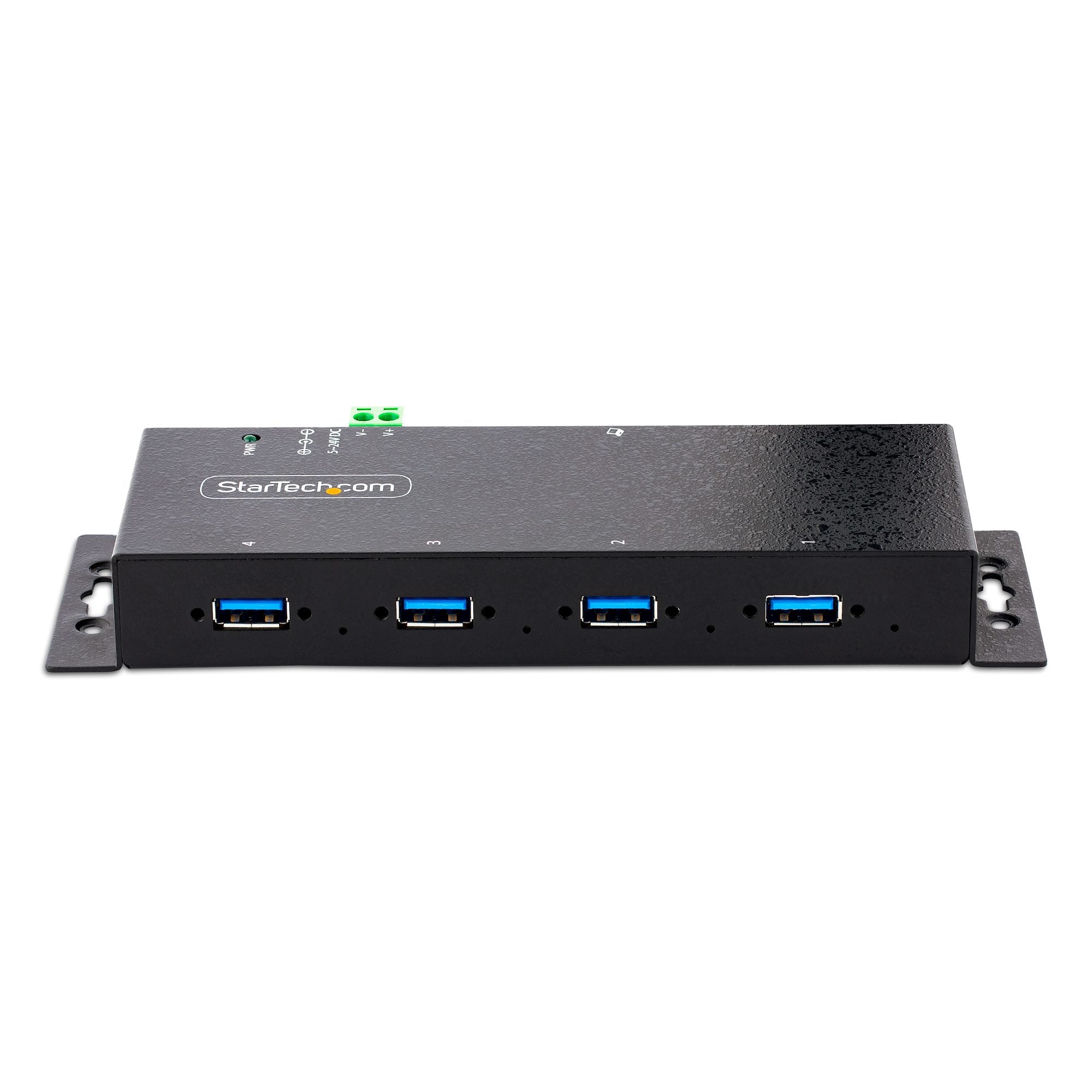 StarTech.com Hub Industrial, 5000 Mbit/s, USB 3.0 de 4 Puertos, Negro