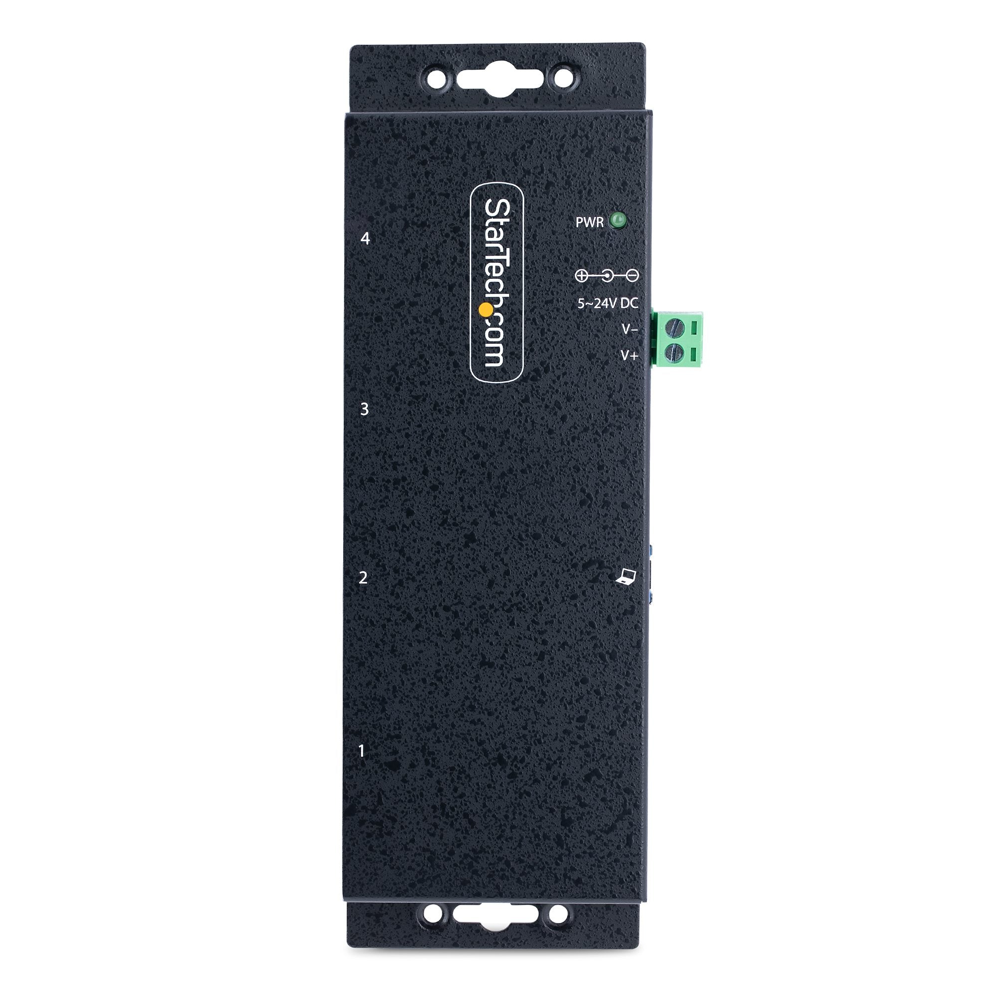 StarTech.com Hub Industrial, 5000 Mbit/s, USB 3.0 de 4 Puertos, Negro