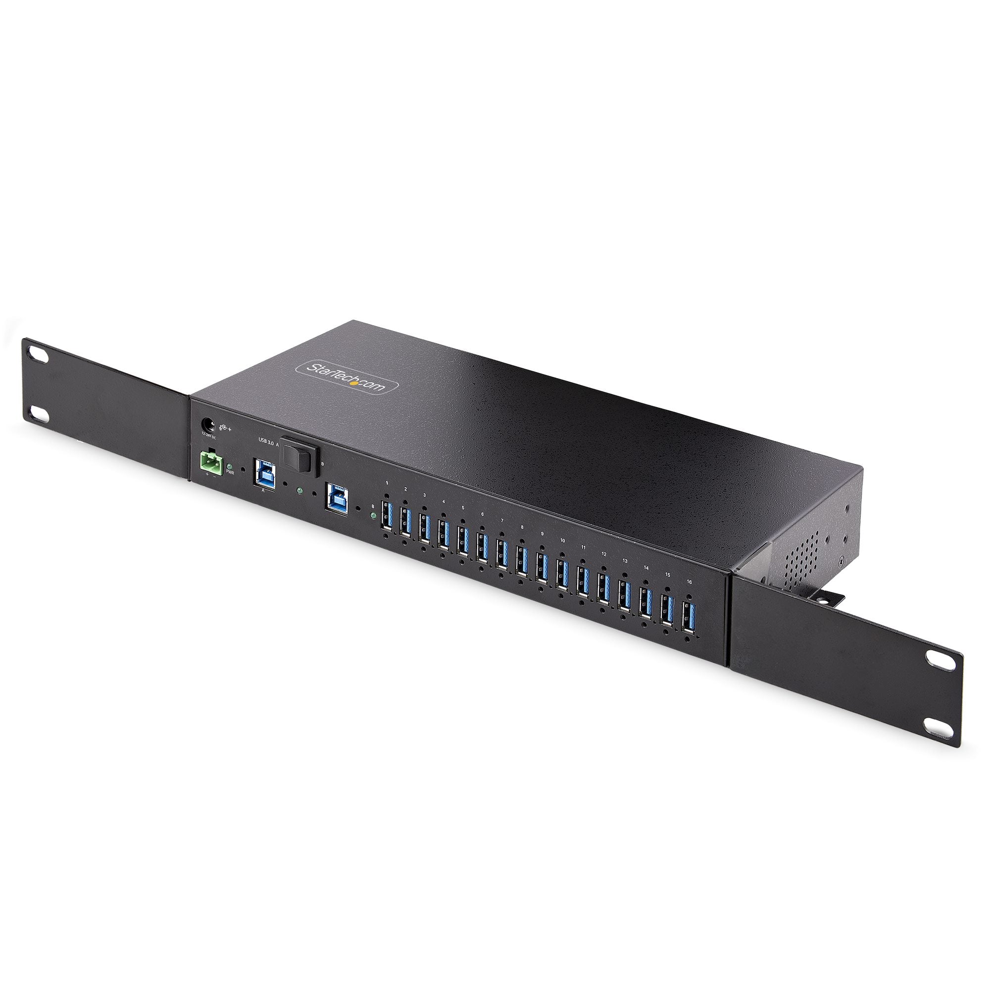 StarTech.com Hub Industrial, 5000 Mbit/s, USB 3.0 de 16 Puertos, Negro