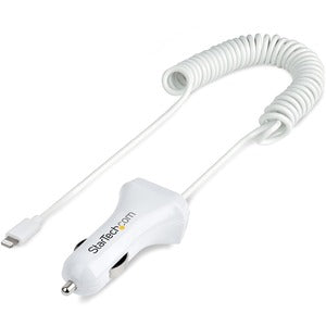 StarTech.com Cargador para Auto USBLT2PCARW2, 1x USB-A, con Cable Lightning, Blanco
