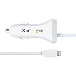 StarTech.com Cargador para Auto USBLT2PCARW2, 1x USB-A, con Cable Lightning, Blanco