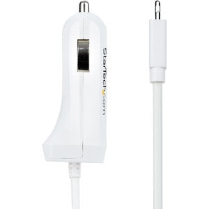 StarTech.com Cargador para Auto USBLT2PCARW2, 1x USB-A, con Cable Lightning, Blanco