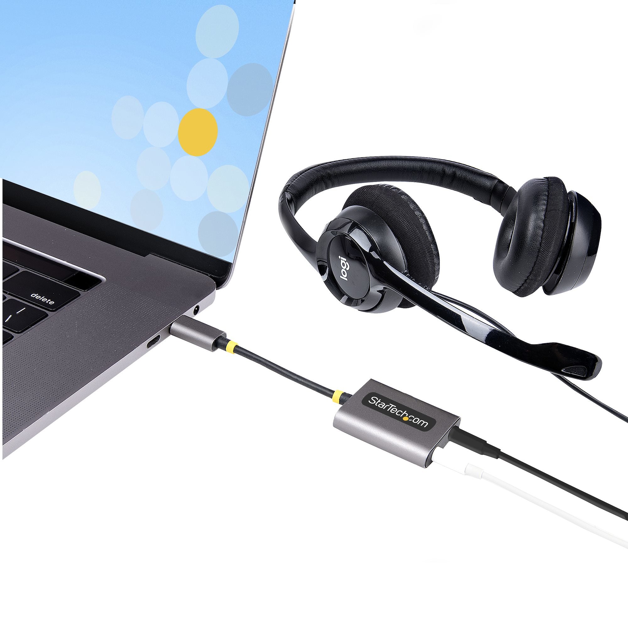 StarTech.com Splitter Divisor USB-C Macho - 2x 3.5mm Hembra, Gris