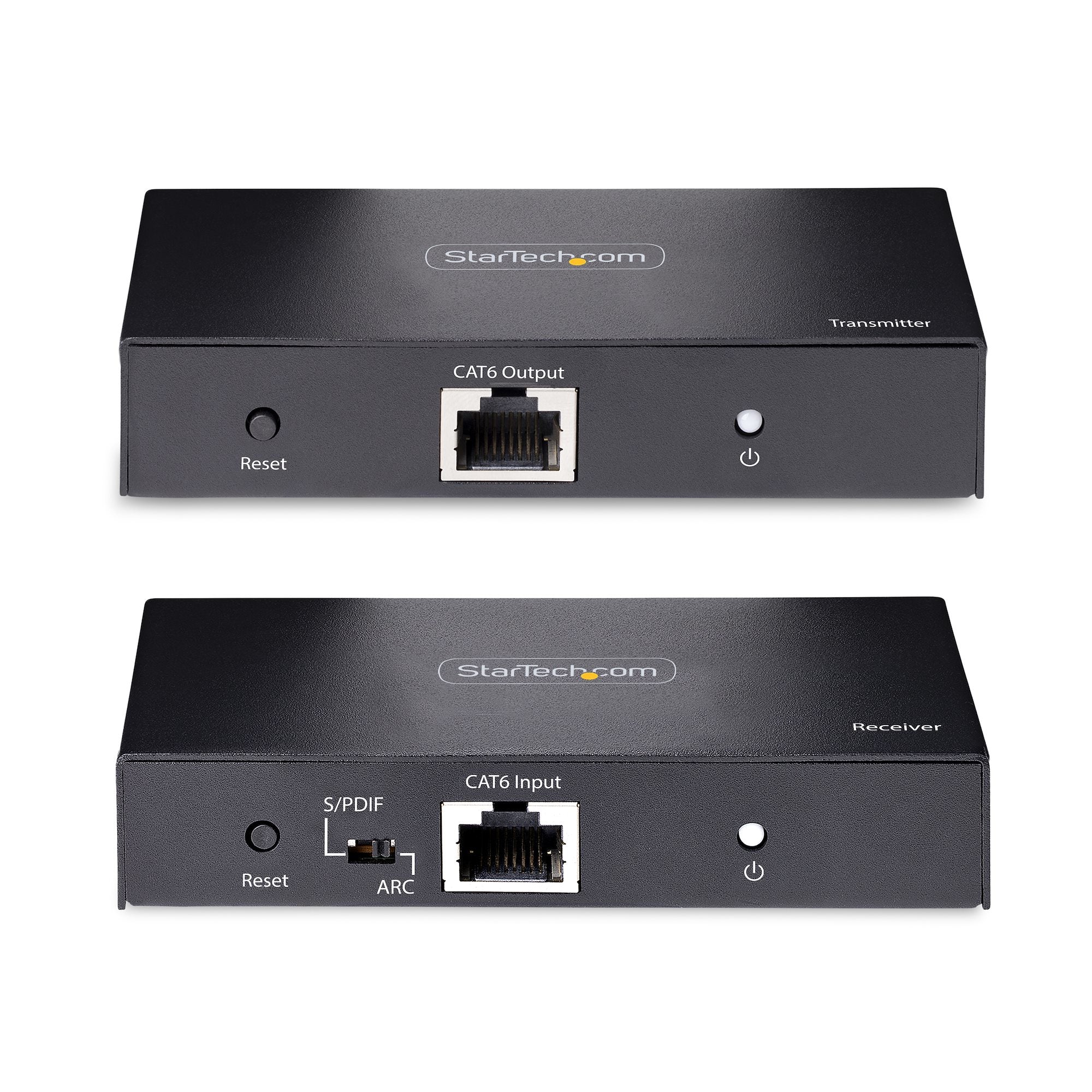 StarTech.com Transmisor y Receptor Alámbrico por Cable Cat5/Cat5e/Cat6, Entrada 1 x RJ-45 1 x HDMI, Salida 1 x RJ-45 2 x HDMI, hasta 70 Metros