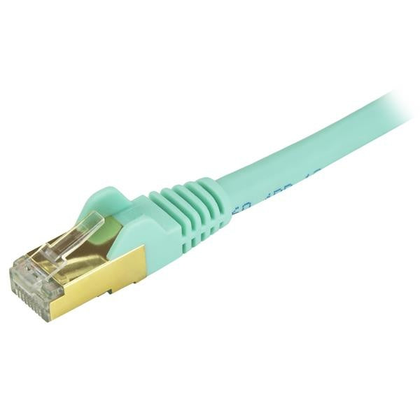 StarTech.com Cable de 2m CAT6a Ethernet Aguamarina - Cable de red 10Gb Cat6a Snagless Blindado RJ45