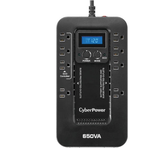 No Break CyberPower EC650LCD, 390W, 650VA, Entrada 96-140V, 8 Contactos