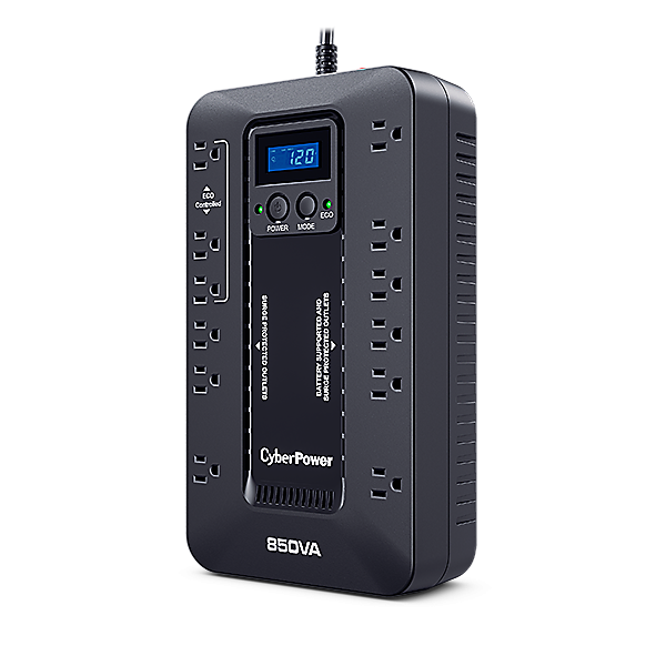 No Break CyberPower Ecologic UPS EC850LCD, 510W, 850VA, Entrada 96-140V, 12 Contactos