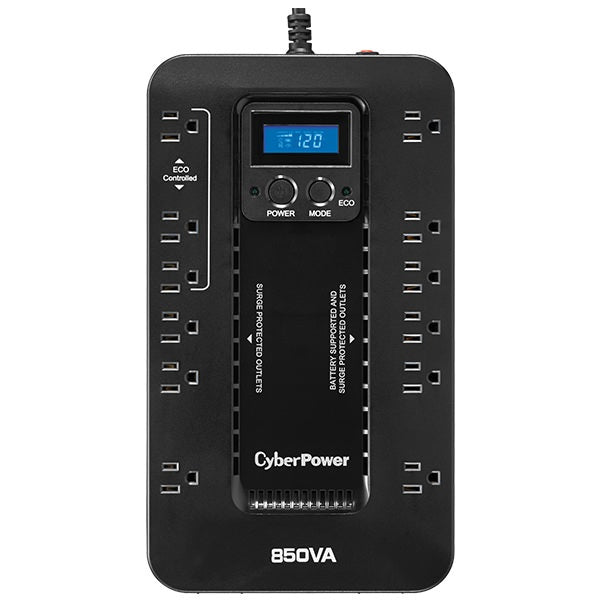 No Break CyberPower Ecologic UPS EC850LCD, 510W, 850VA, Entrada 96-140V, 12 Contactos