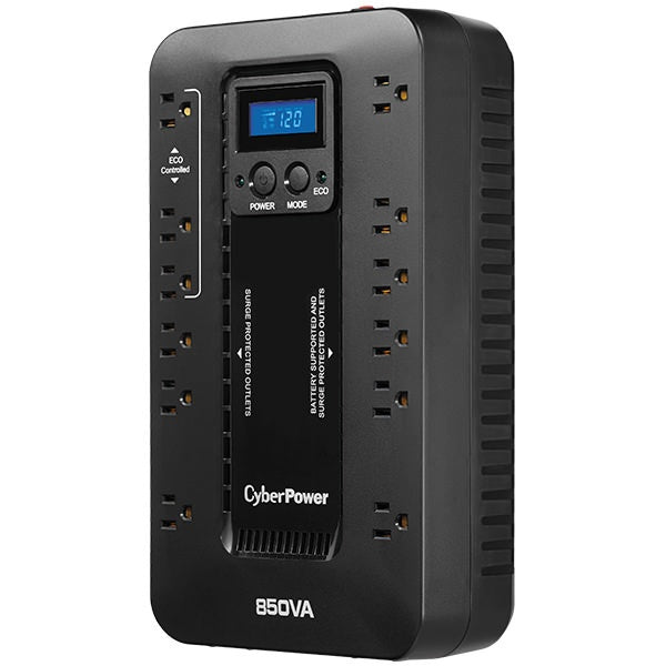 No Break CyberPower Ecologic UPS EC850LCD, 510W, 850VA, Entrada 96-140V, 12 Contactos