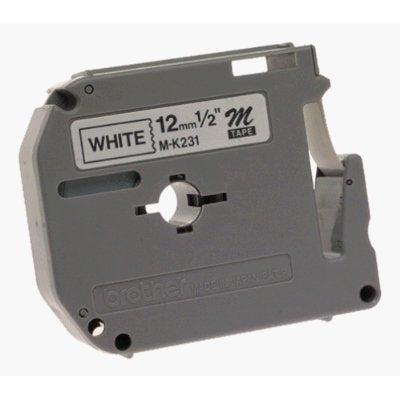 Cinta Laminada Brother TZE241 Negro sobre Blanco, 18mm x 8m