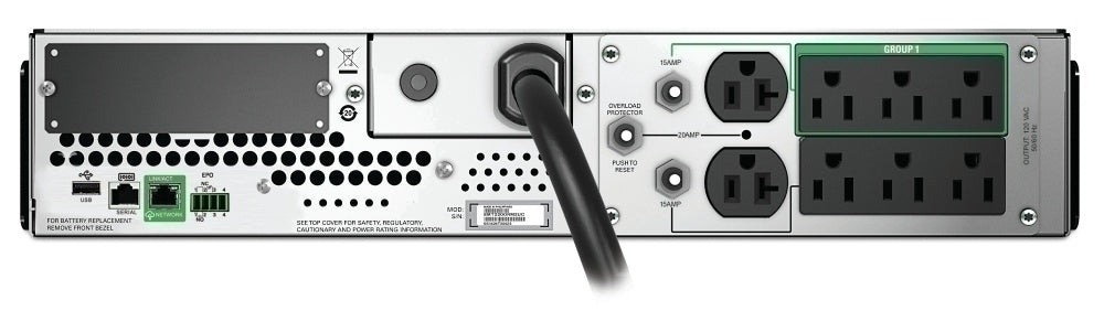 No Break APC SMT2200RM2UC Línea Interactiva, 1.980W, 2.200VA, Entrada 75V - 154V, Salida 110V - 127V, 8 Salidas