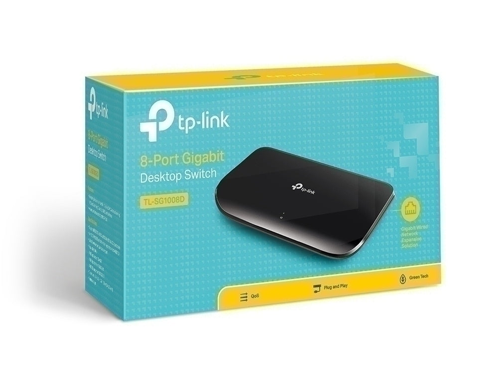Switch TP-Link Gigabit Ethernet TL-SG1008D, 8 Puertos 10/100/1000Mbps, 16 Gbit/s, 4000 Entradas – No Administrable