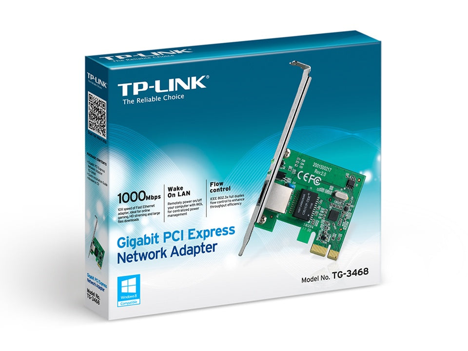 TP-Link TG-3468 Tarjeta de Red PCI Express, Alámbrico, IEEE 802.3/3u/3ab, 802.3x, 802.1q/1p