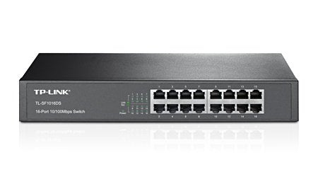 Switch TP-Link Fast Ethernet TL-SF1016DS, 16 Puertos 10/100Mbps, 3.2Gbit/s, 8000 Entradas – No Administrable
