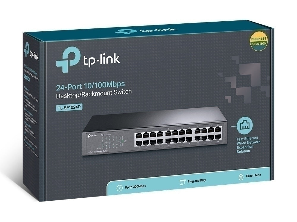 Switch TP-Link Fast Ethernet TL-SF1024D, 24 Puertos 10/100Mbps, 4.8Gbit/s, 8000 Entradas – No Administrable