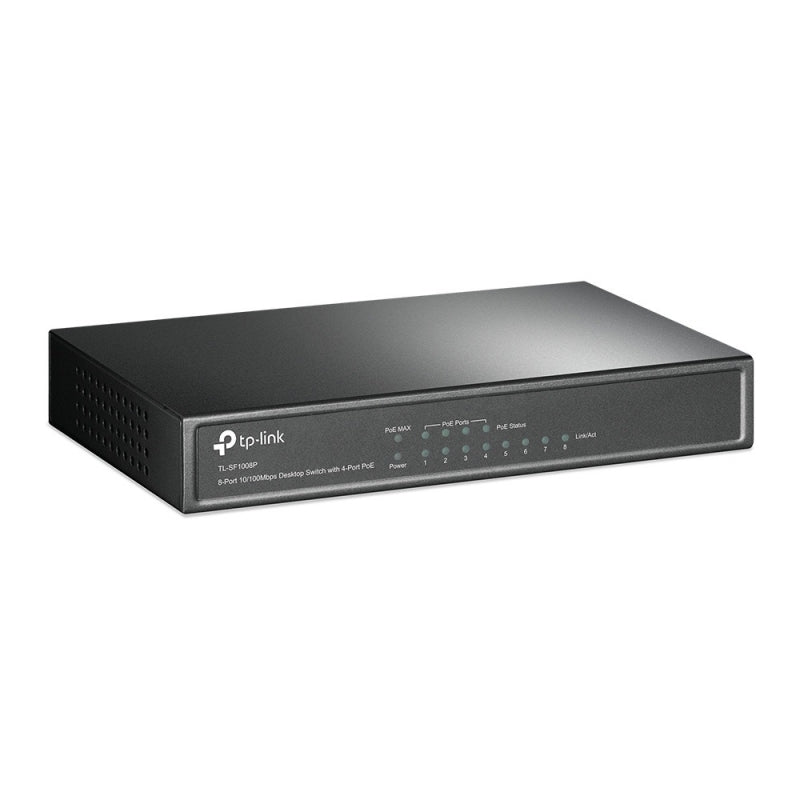 Switch TP-Link TL-SF1008P PoE, 8 Puertos 10/100Mbps (4x PoE+), 1.6 Gbit/s, 2000 Entradas – No Administrable