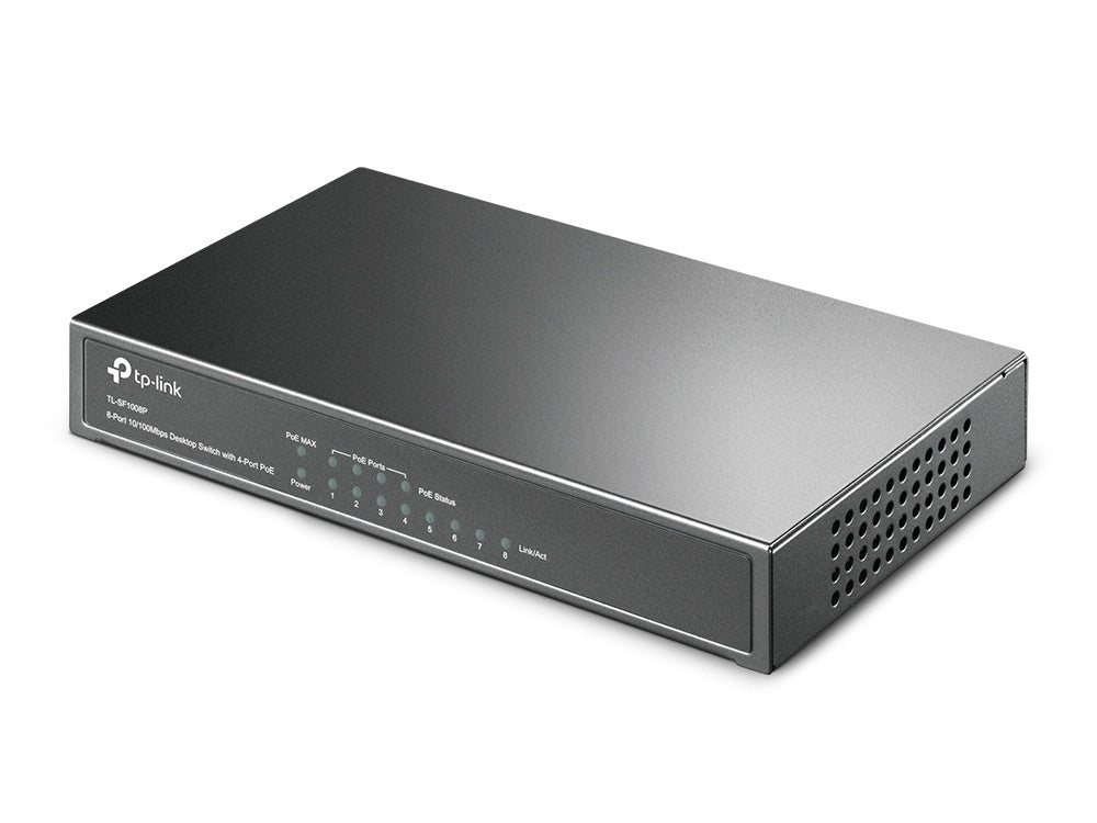 Switch TP-Link TL-SF1008P PoE, 8 Puertos 10/100Mbps (4x PoE+), 1.6 Gbit/s, 2000 Entradas – No Administrable