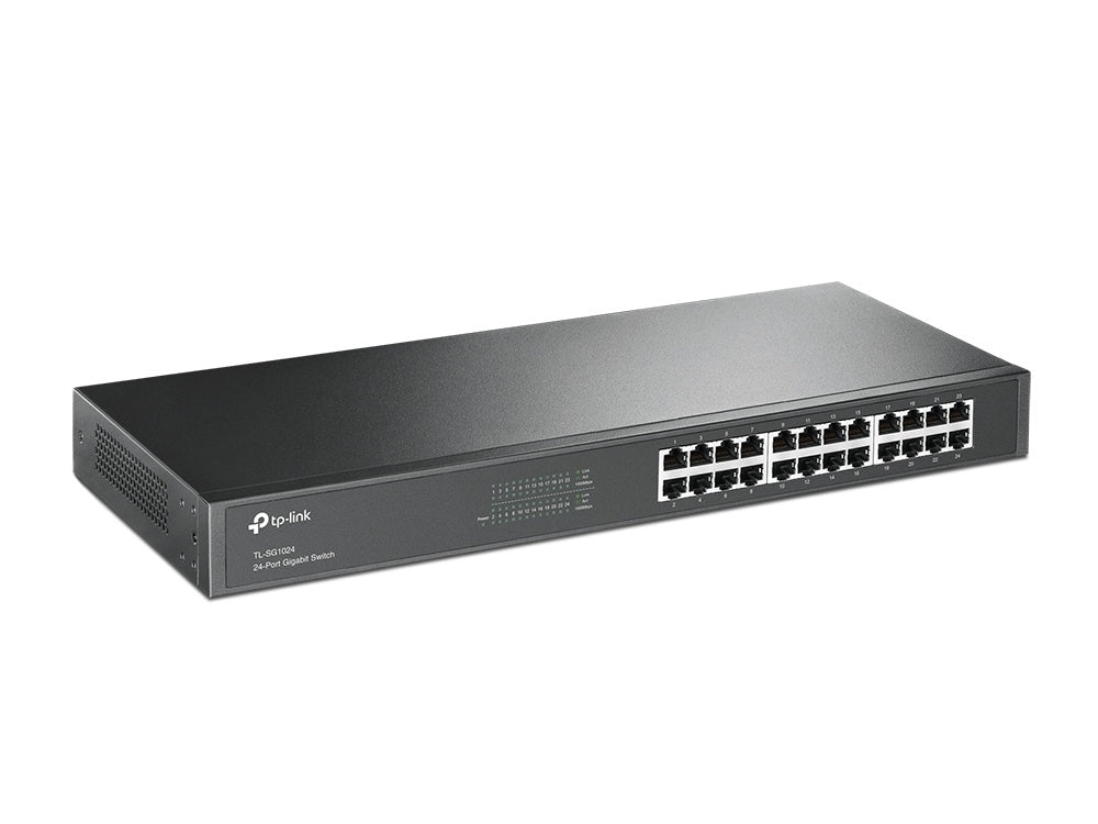 Switch TP-Link Gigabit Ethernet TL-SG1024, 24 Puertos 10/100/1000Mbps, 48Gbit/s, 8.000 Entradas – No Administrable