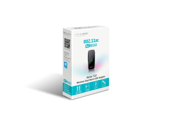TP-Link Adaptador de Red USB ARCHER T2U, Inalámbrico, WLAN, 600 Mbit/s, Doble Banda 2.4/5 GHz
