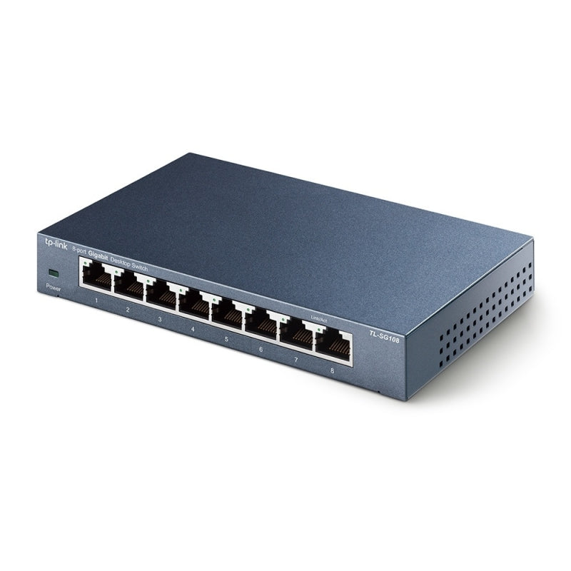 Switch TP-Link Gigabit Ethernet TL-SG108, 8 Puertos 10/100/1000Mbps, 16 Gbit/s, 4.000 Entradas - No Administrable
