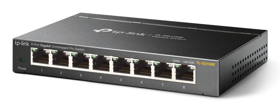 Switch TP-LINK Gigabit Ethernet TL-SG108E, 8 Puertos 10/100/1000Mbps, 16 Gbit/s, 8000 Entradas - No Administrable