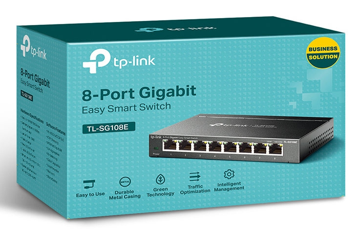 Switch TP-LINK Gigabit Ethernet TL-SG108E, 8 Puertos 10/100/1000Mbps, 16 Gbit/s, 8000 Entradas - No Administrable