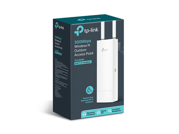 Access Point TP-Link EAP110-OUTDOOR, Inalámbrico, 300 Mbit/s, 2.4GHz, 2 Antenas de 3dBi