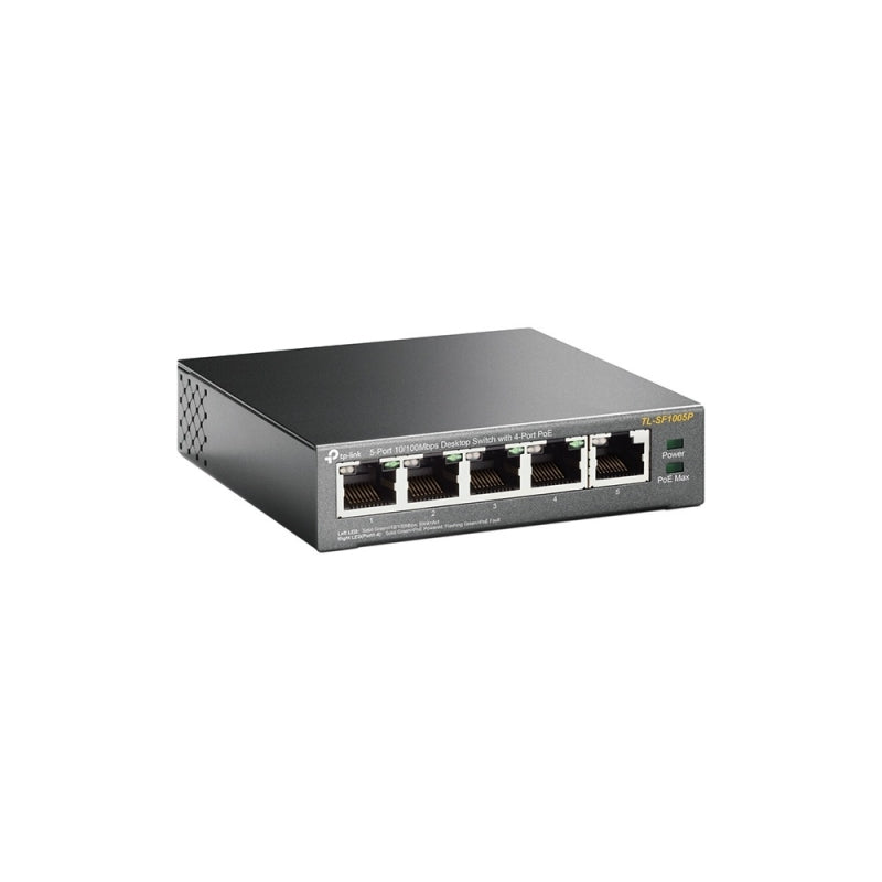 Switch TP-Link Fast Ethernet TL-SF1005P, 5 Puertos 10/100Mbps (4x PoE), 1 Gbit/s, 2000 Entradas - No Administrable