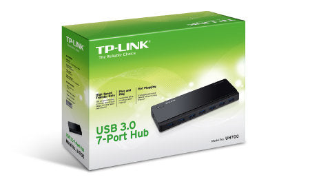 TP-Link Hub USB A 3.0 de 7 Puertos, 5000 Mbit/s, Negro