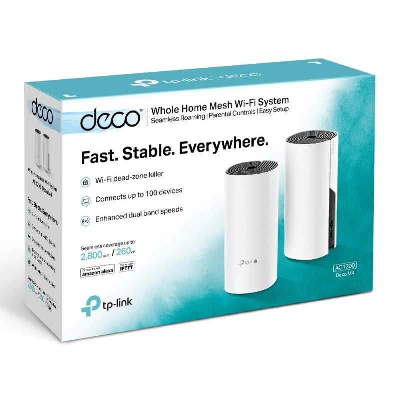 Router TP-Link con Sistema de Red Wi-Fi en Malla AC1200 Deco M4, 867 Mbit/s, 2x RJ-45, 2.4/5GHz - 2 Piezas